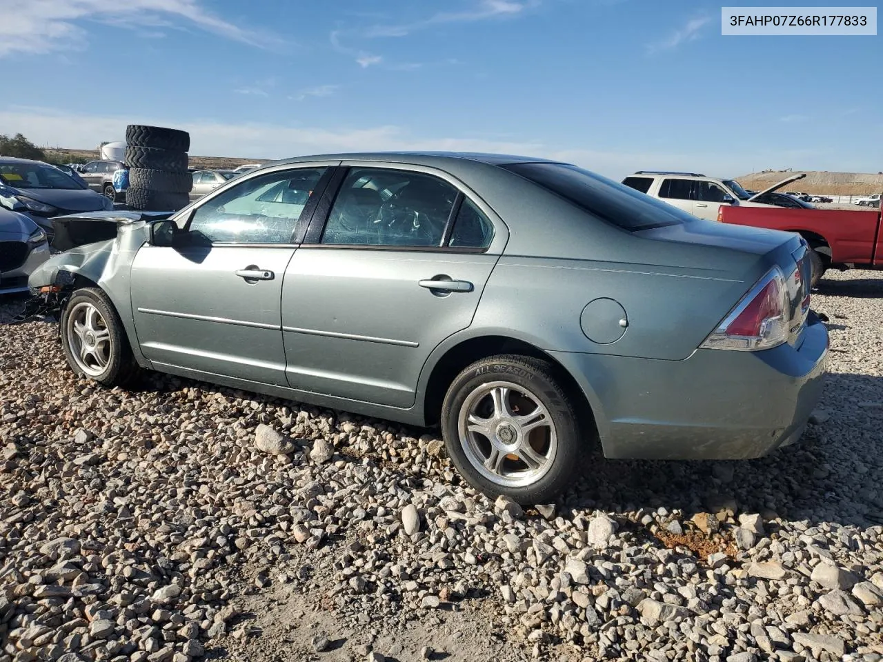 2006 Ford Fusion Se VIN: 3FAHP07Z66R177833 Lot: 77472084