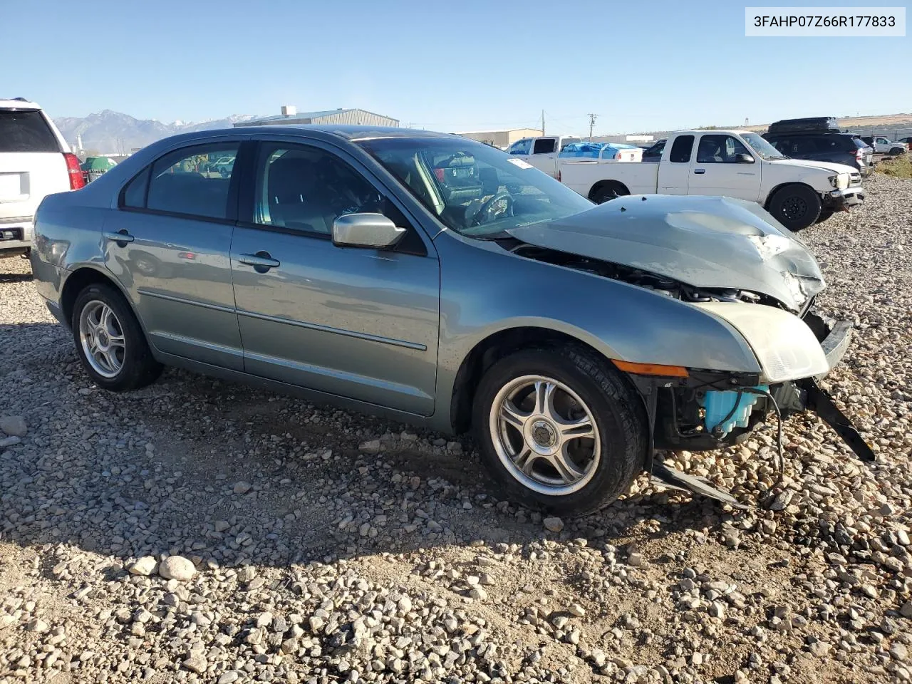 2006 Ford Fusion Se VIN: 3FAHP07Z66R177833 Lot: 77472084