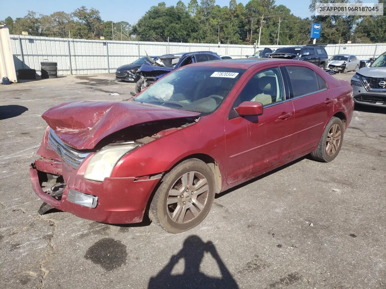 2006 Ford Fusion Sel VIN: 3FAFP08196R187045 Lot: 77820344