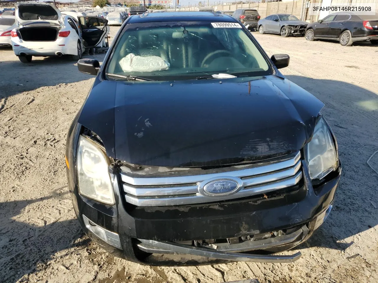 2006 Ford Fusion Sel VIN: 3FAHP08146R215908 Lot: 78099514