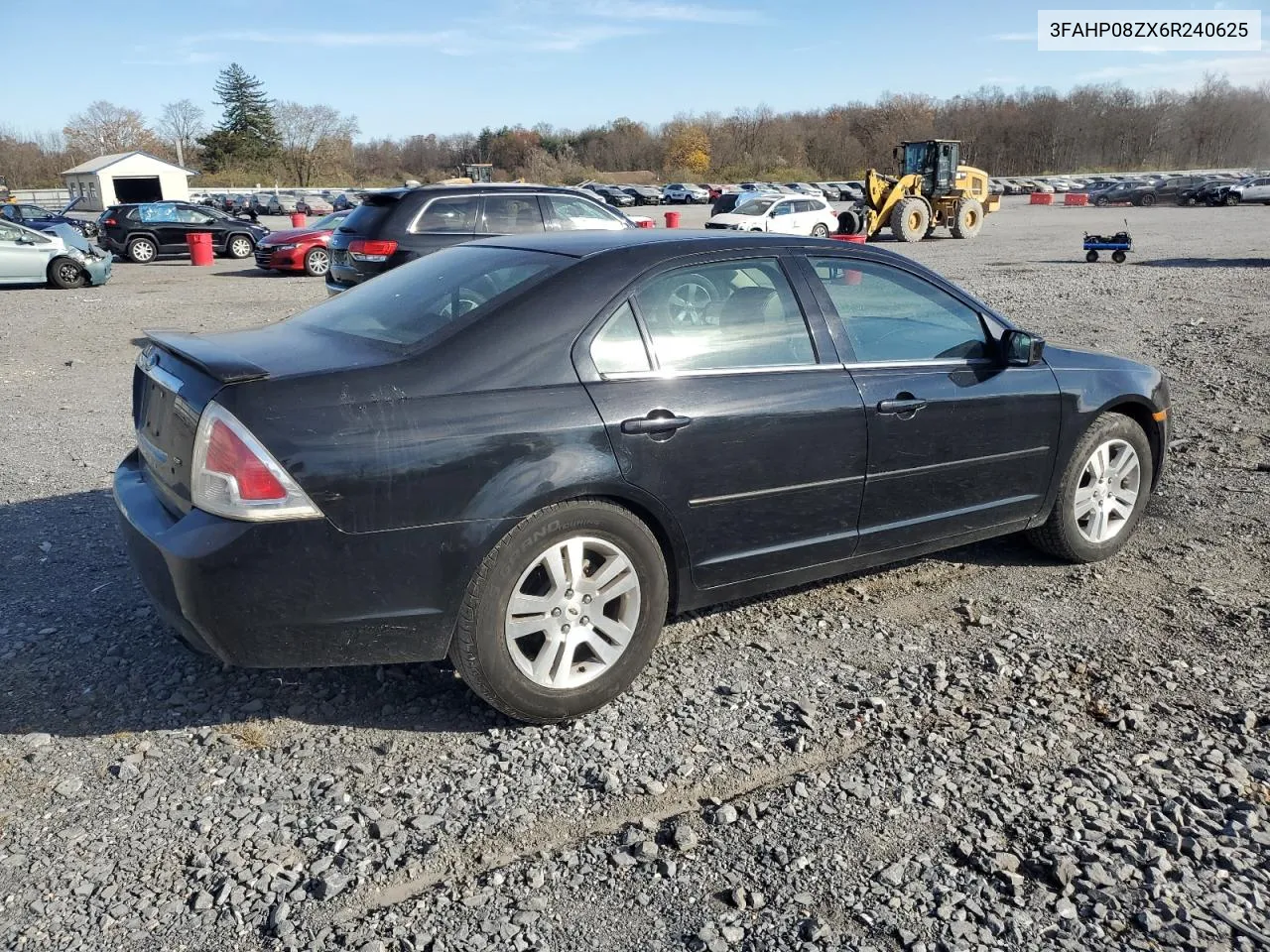 2006 Ford Fusion Sel VIN: 3FAHP08ZX6R240625 Lot: 79921194