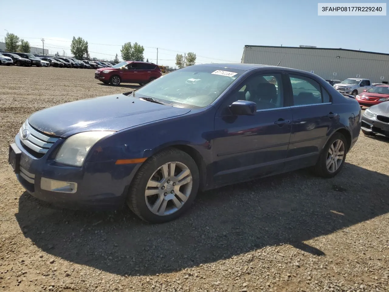 2007 Ford Fusion Sel VIN: 3FAHP08177R229240 Lot: 61752353