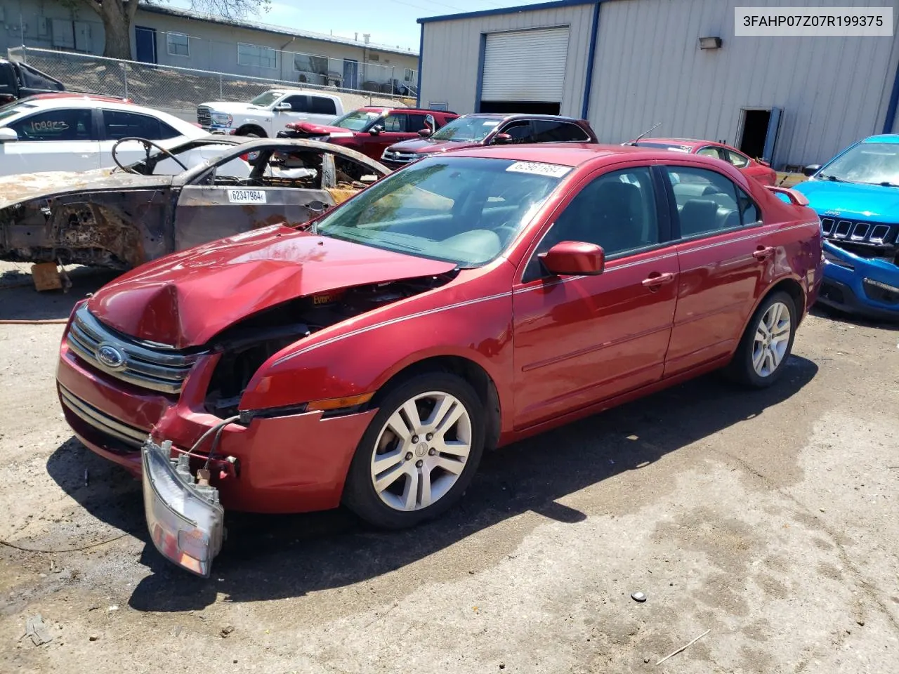 2007 Ford Fusion Se VIN: 3FAHP07Z07R199375 Lot: 62961984