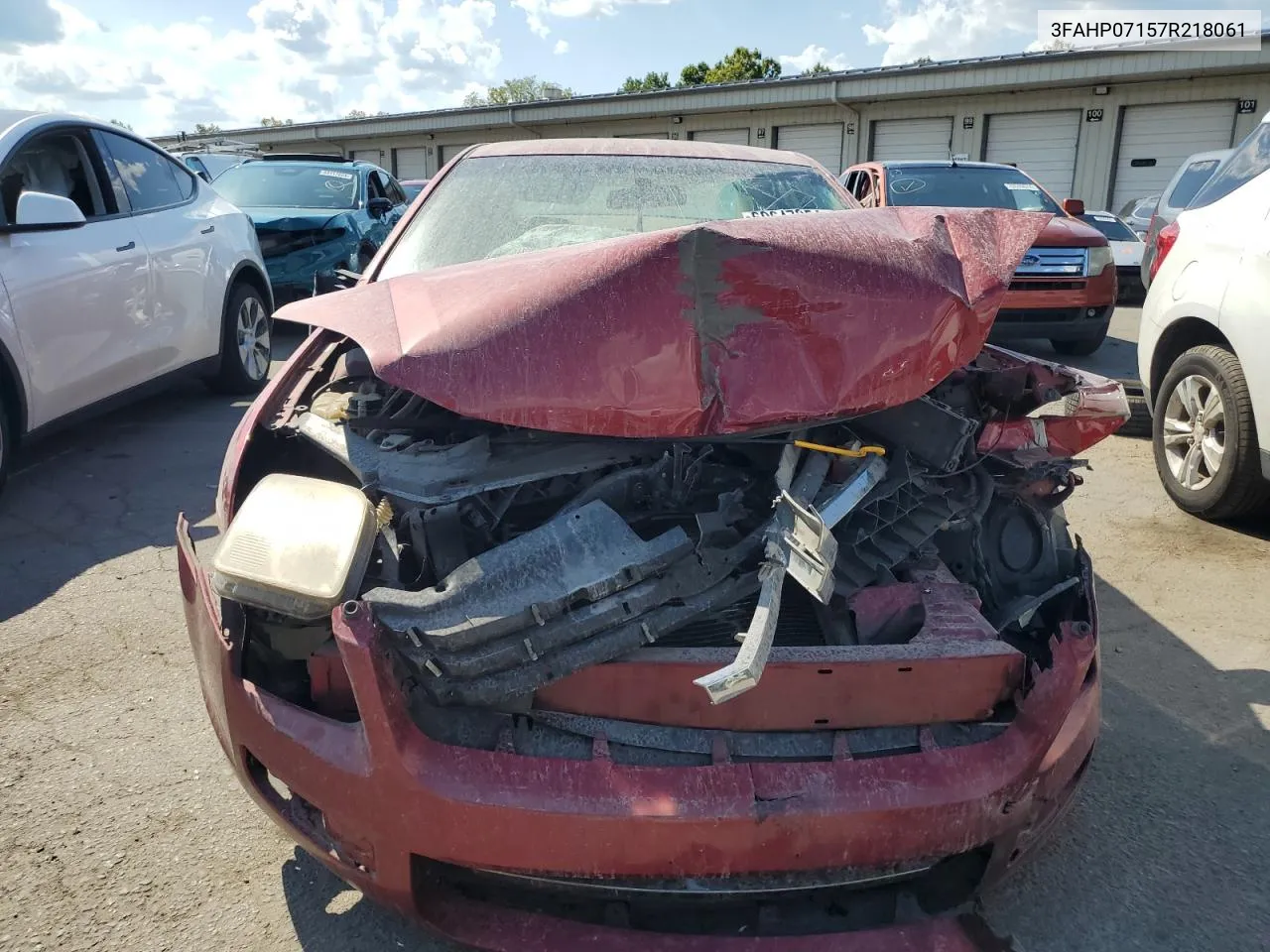 2007 Ford Fusion Se VIN: 3FAHP07157R218061 Lot: 69647854