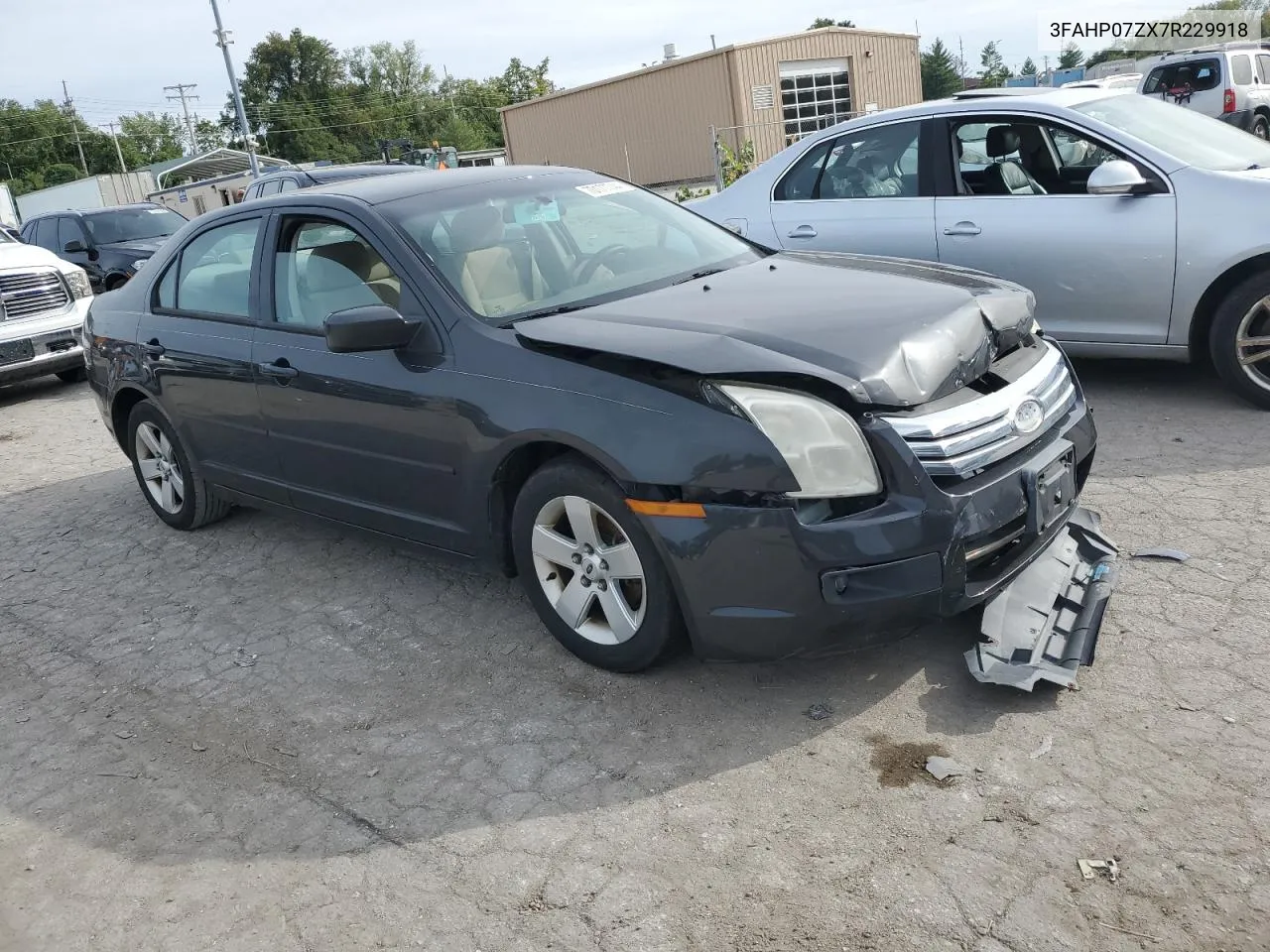 2007 Ford Fusion Se VIN: 3FAHP07ZX7R229918 Lot: 70177744