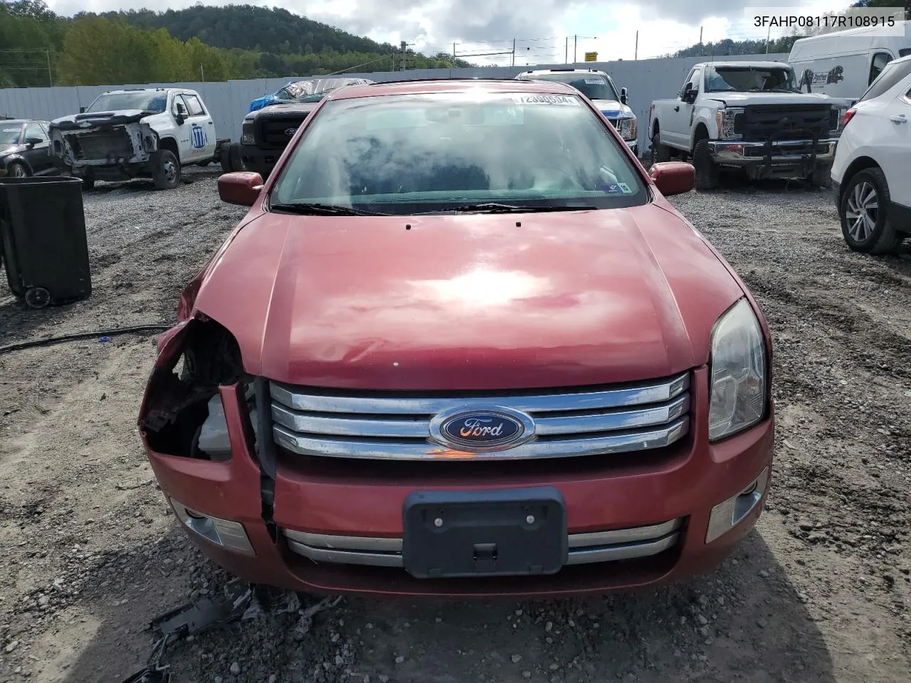 2007 Ford Fusion Sel VIN: 3FAHP08117R108915 Lot: 72390504