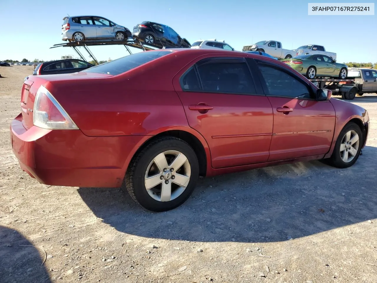 2007 Ford Fusion Se VIN: 3FAHP07167R275241 Lot: 72435683