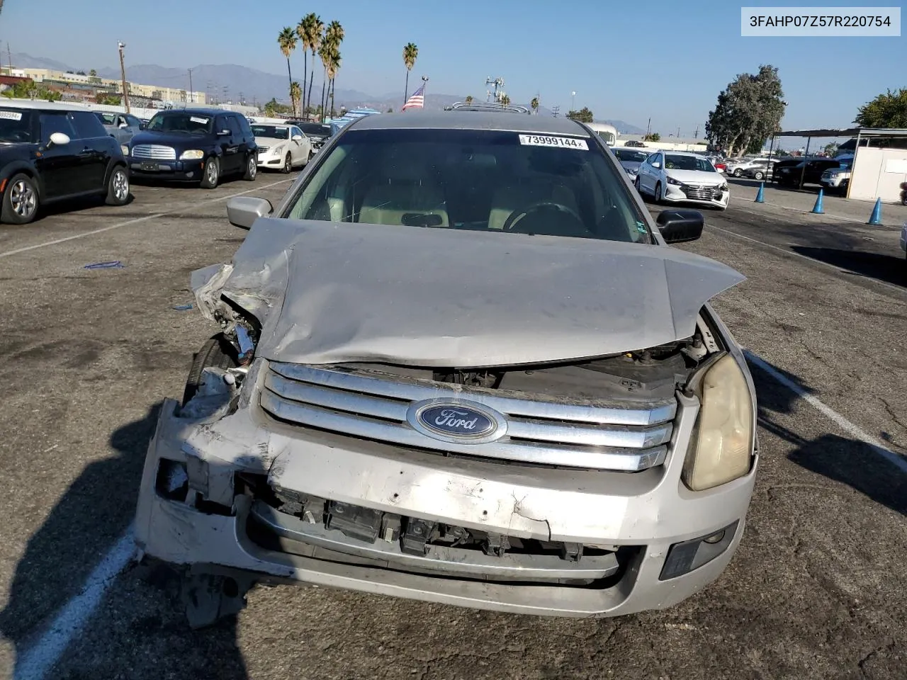 2007 Ford Fusion Se VIN: 3FAHP07Z57R220754 Lot: 73999144