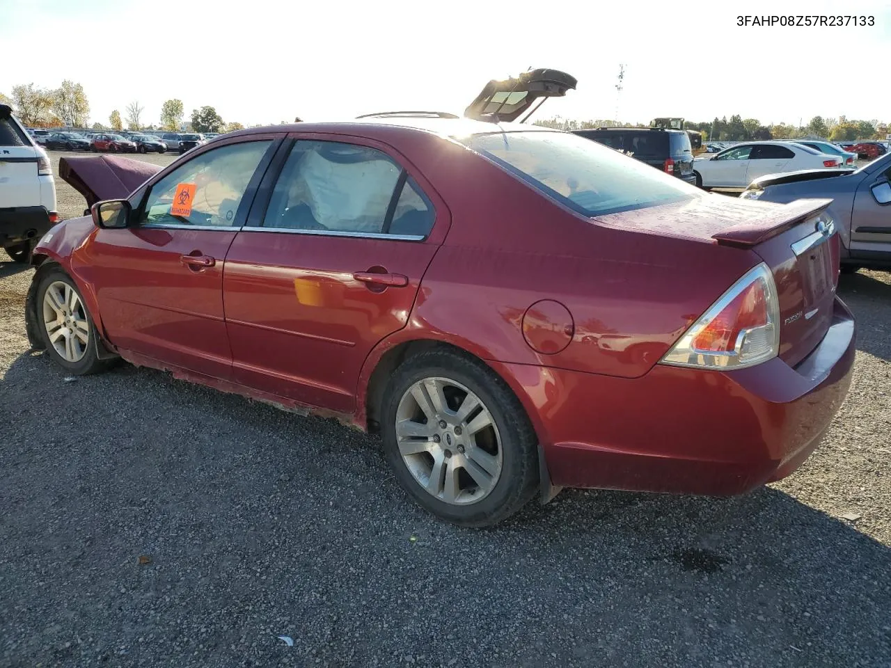 2007 Ford Fusion Sel VIN: 3FAHP08Z57R237133 Lot: 75322084