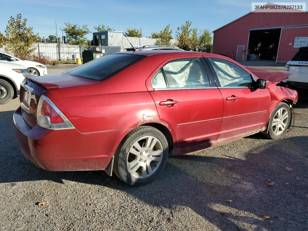 2007 Ford Fusion Sel VIN: 3FAHP08Z57R237133 Lot: 75322084