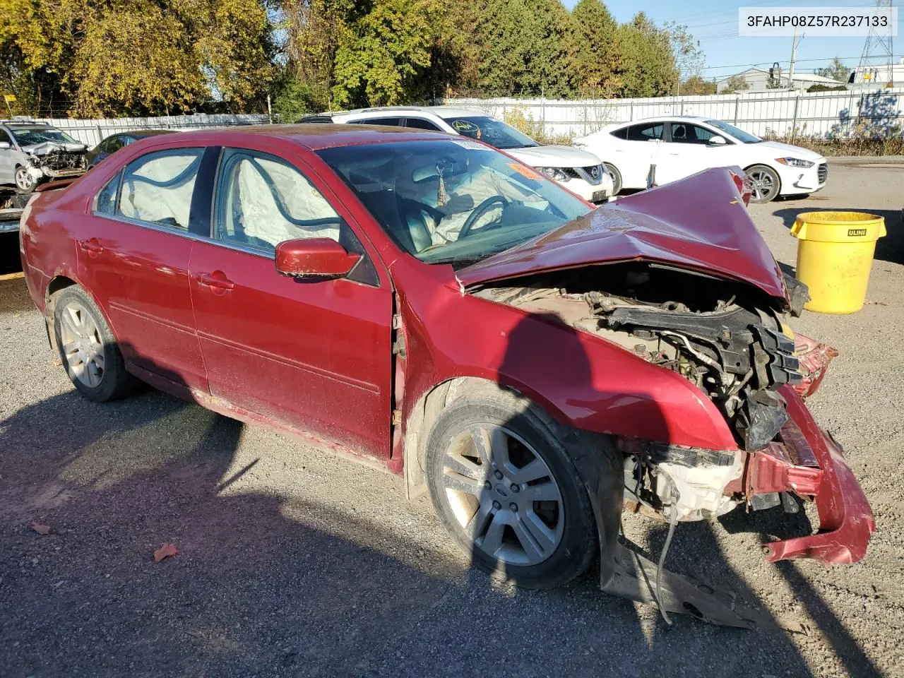 2007 Ford Fusion Sel VIN: 3FAHP08Z57R237133 Lot: 75322084