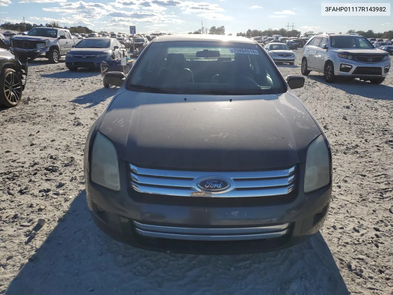 2007 Ford Fusion Se VIN: 3FAHP01117R143982 Lot: 75464514