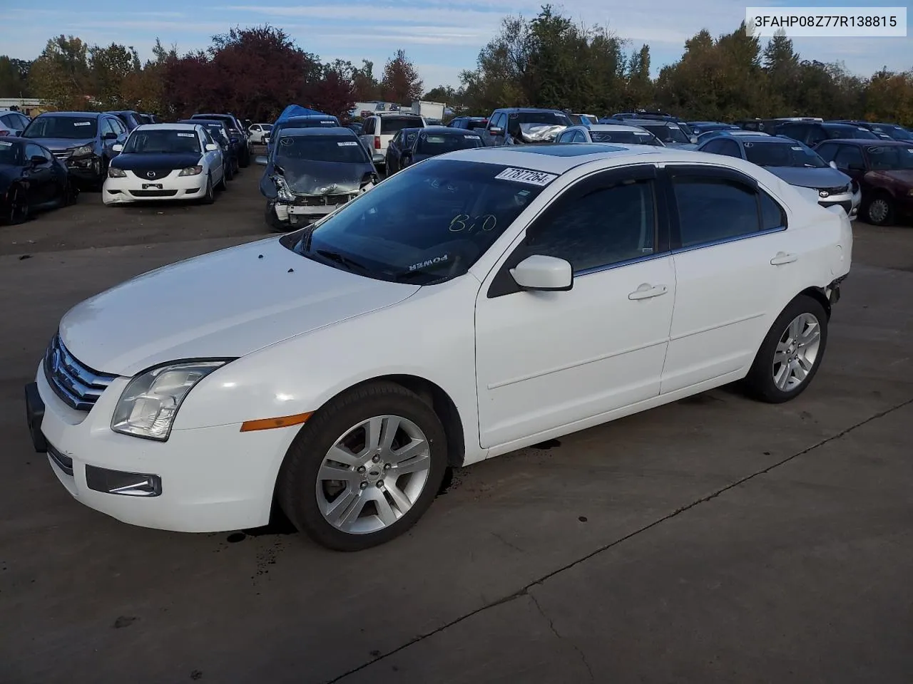 2007 Ford Fusion Sel VIN: 3FAHP08Z77R138815 Lot: 77877264