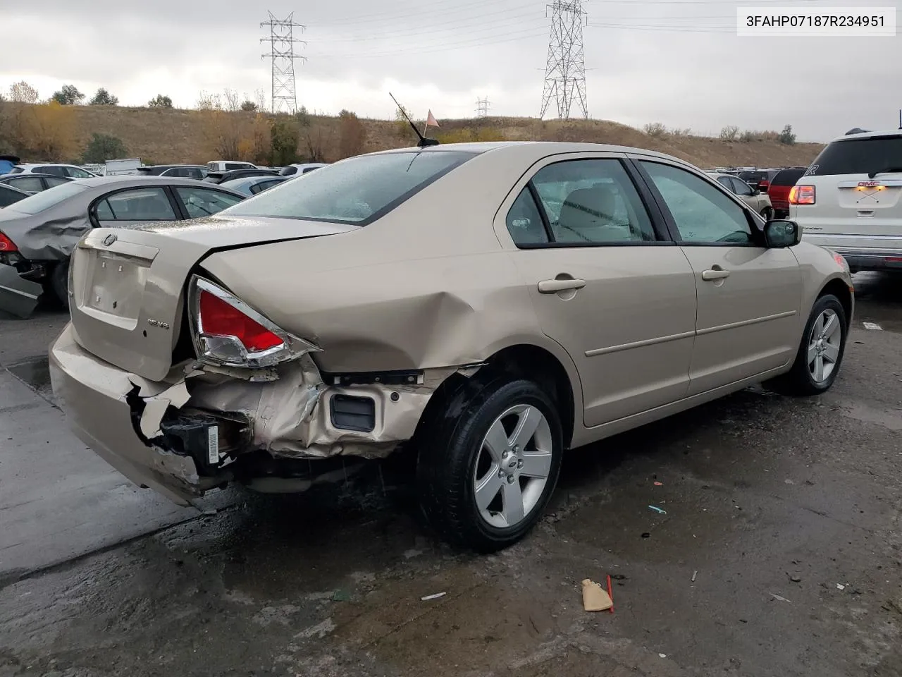 2007 Ford Fusion Se VIN: 3FAHP07187R234951 Lot: 78426854