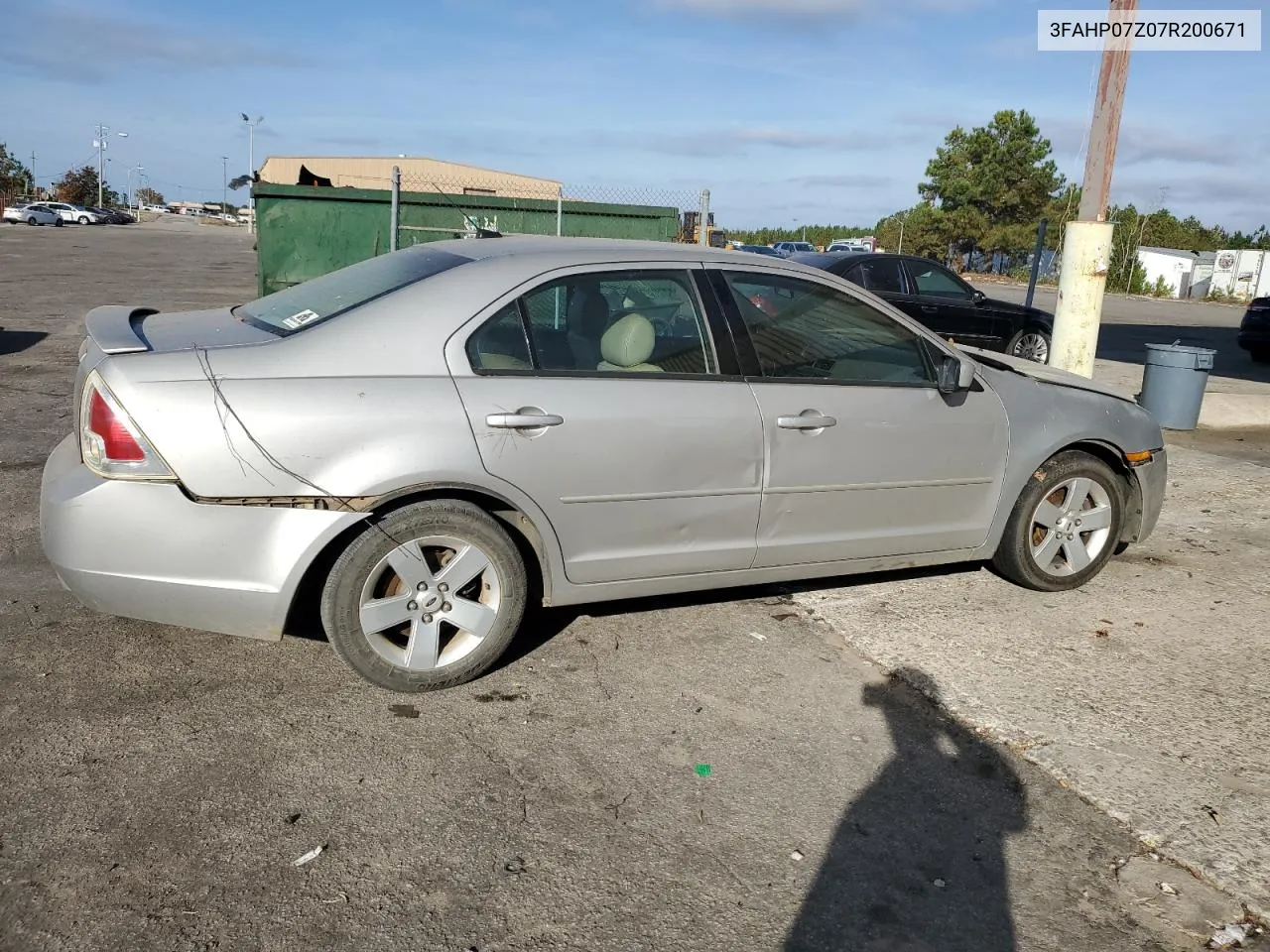 2007 Ford Fusion Se VIN: 3FAHP07Z07R200671 Lot: 78960754