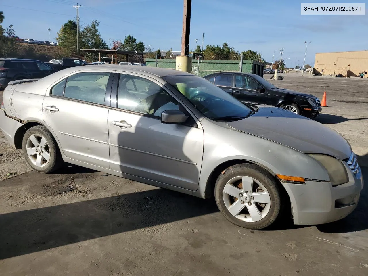 2007 Ford Fusion Se VIN: 3FAHP07Z07R200671 Lot: 78960754