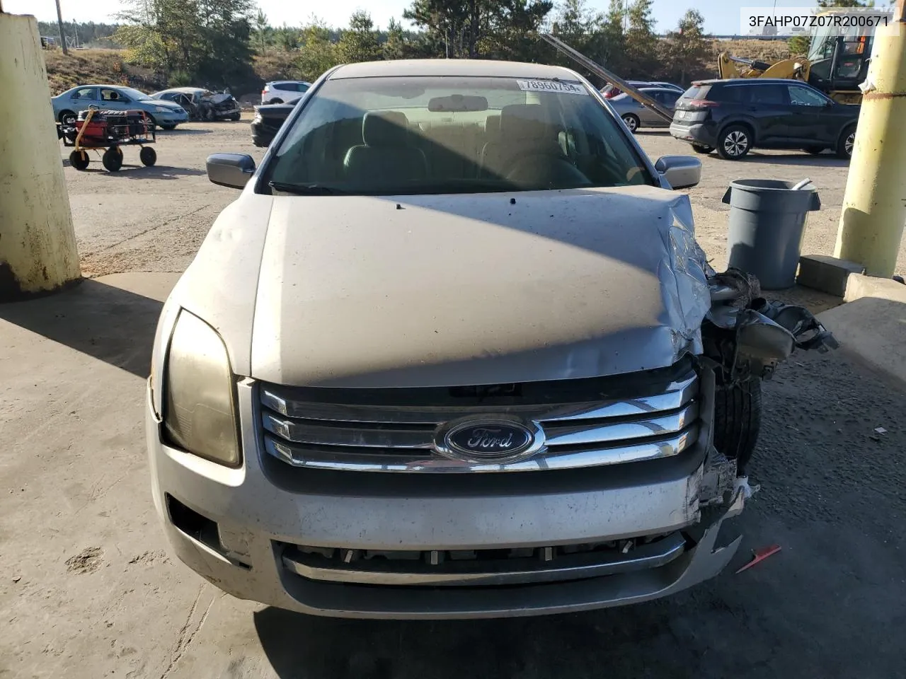 2007 Ford Fusion Se VIN: 3FAHP07Z07R200671 Lot: 78960754