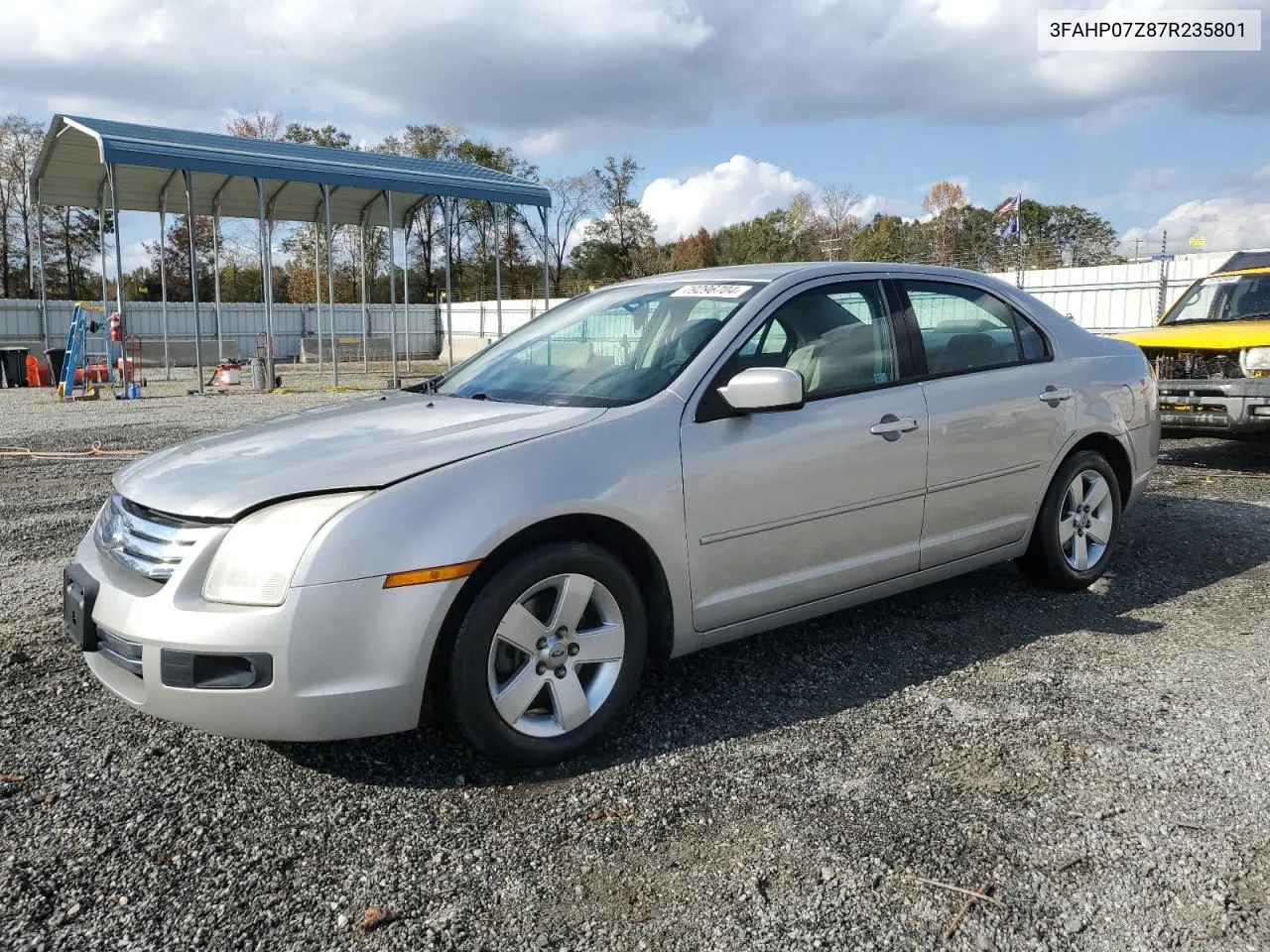 2007 Ford Fusion Se VIN: 3FAHP07Z87R235801 Lot: 79296704