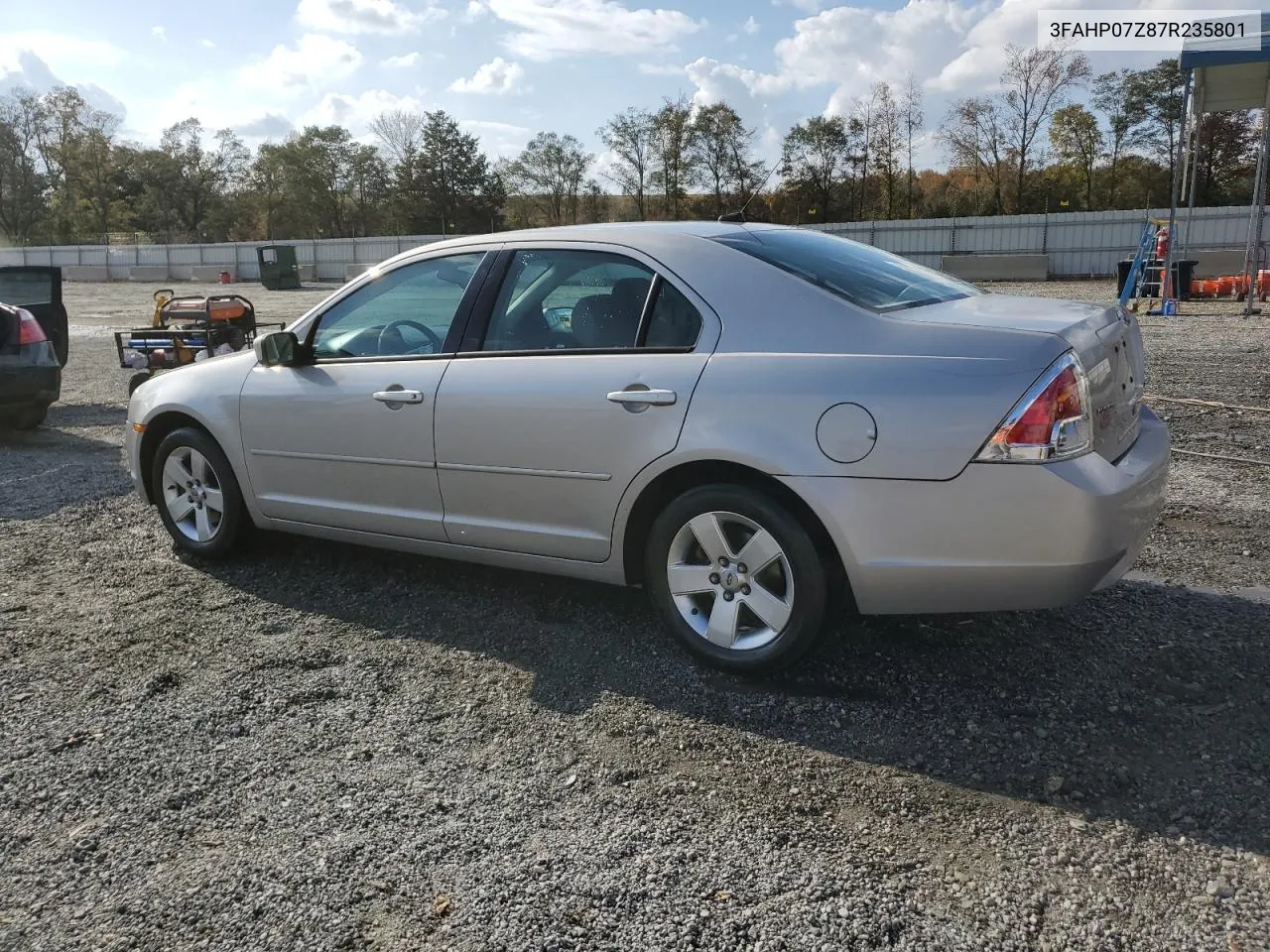 2007 Ford Fusion Se VIN: 3FAHP07Z87R235801 Lot: 79296704