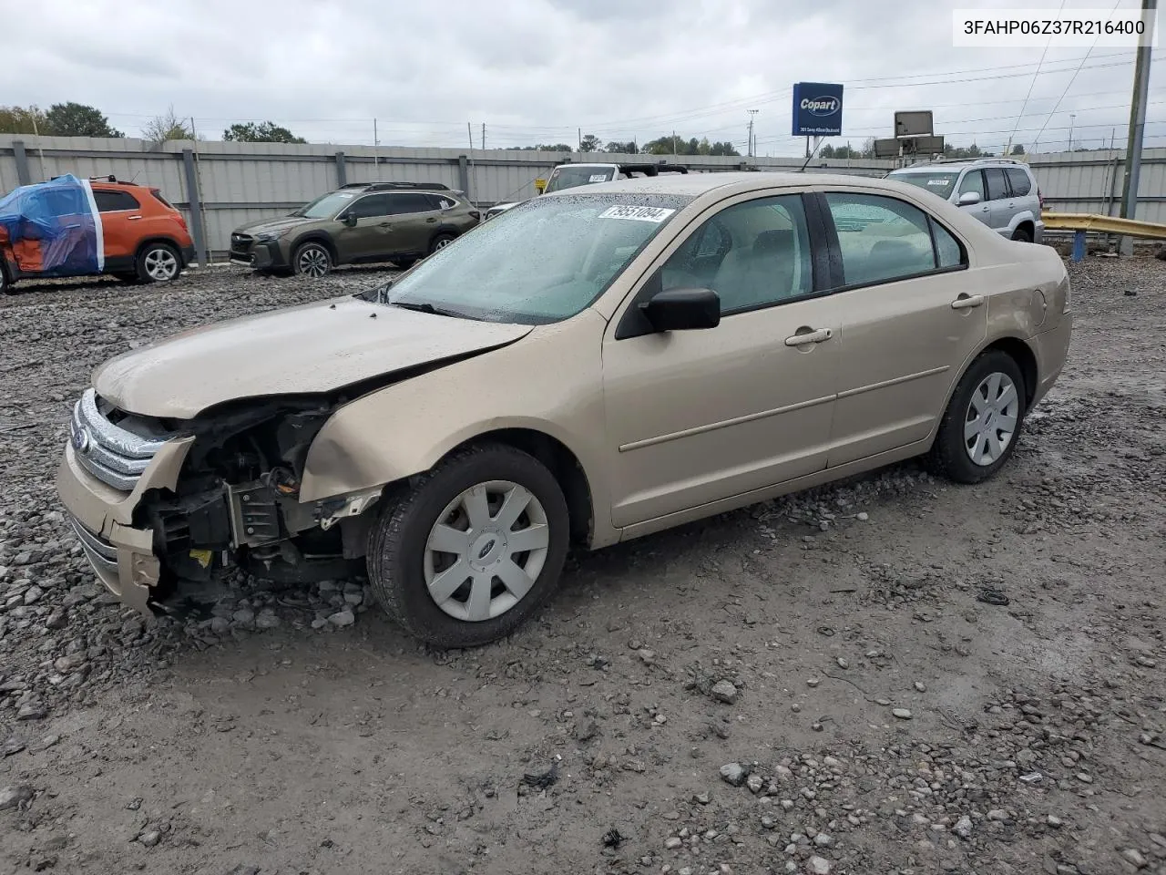 2007 Ford Fusion S VIN: 3FAHP06Z37R216400 Lot: 79551094