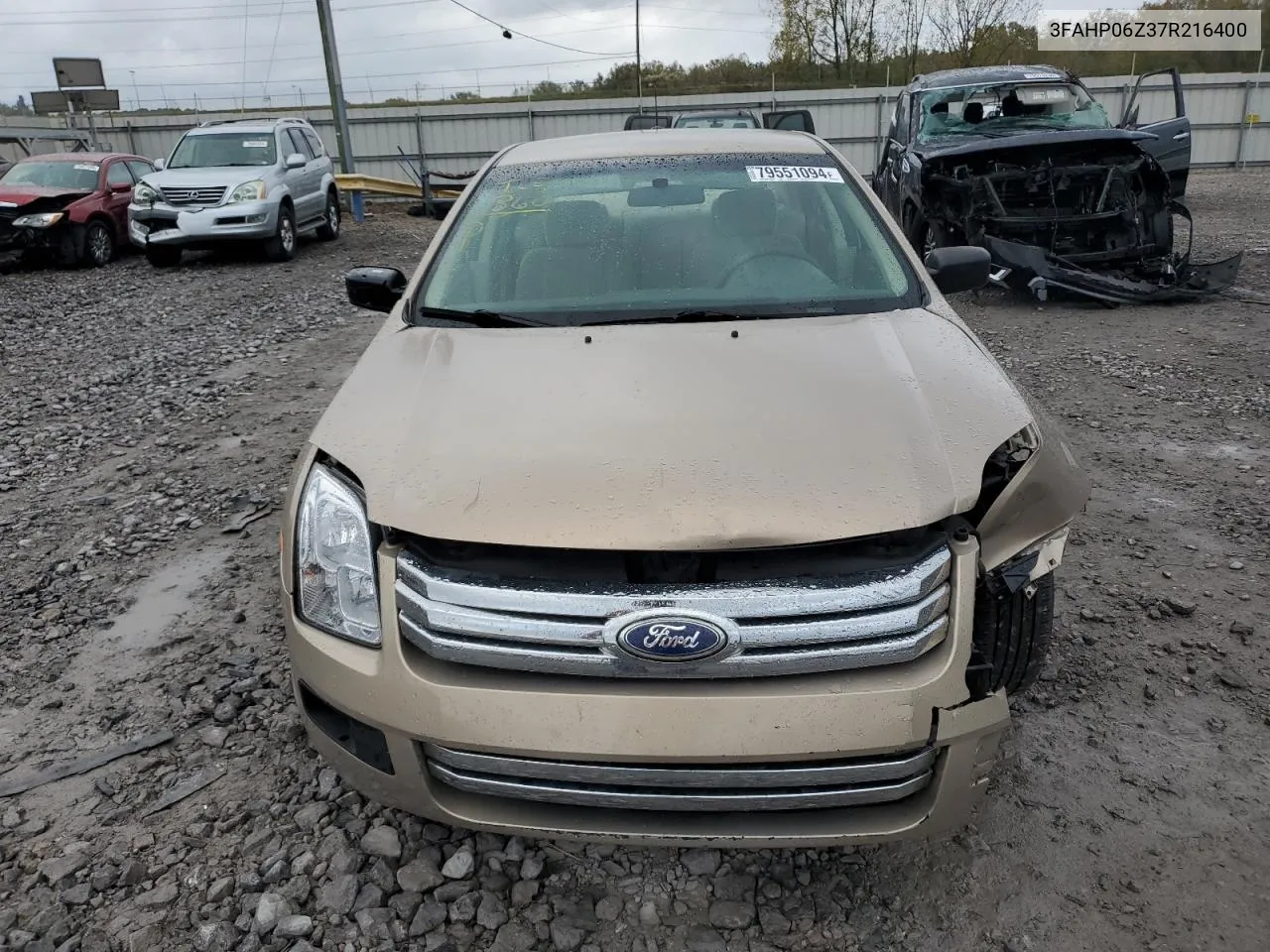 2007 Ford Fusion S VIN: 3FAHP06Z37R216400 Lot: 79551094