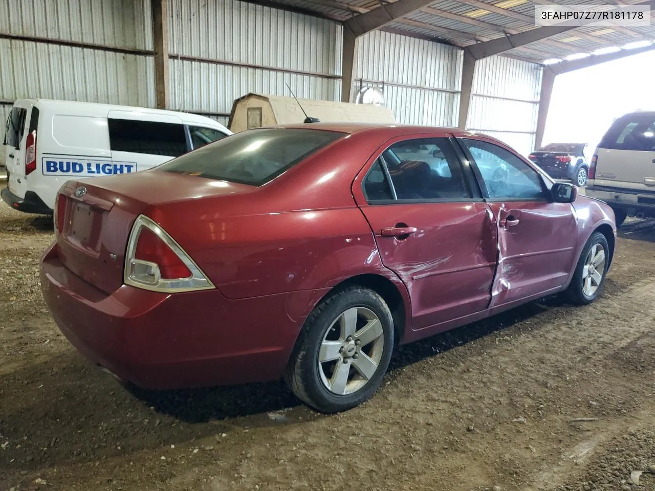 2007 Ford Fusion Se VIN: 3FAHP07Z77R181178 Lot: 79816514