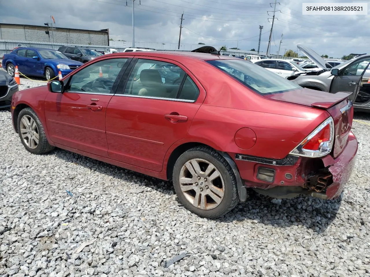 2008 Ford Fusion Sel VIN: 3FAHP08138R205521 Lot: 64594694