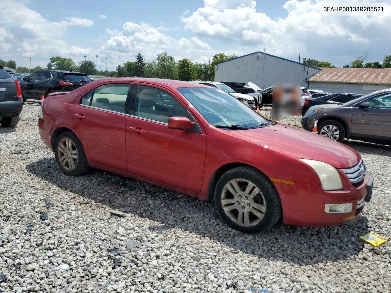 2008 Ford Fusion Sel VIN: 3FAHP08138R205521 Lot: 64594694