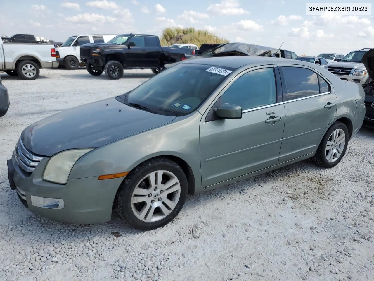 2008 Ford Fusion Sel VIN: 3FAHP08ZX8R190523 Lot: 68874374