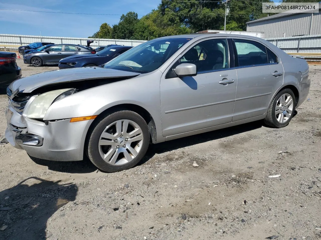 2008 Ford Fusion Sel VIN: 3FAHP08148R270474 Lot: 69949284