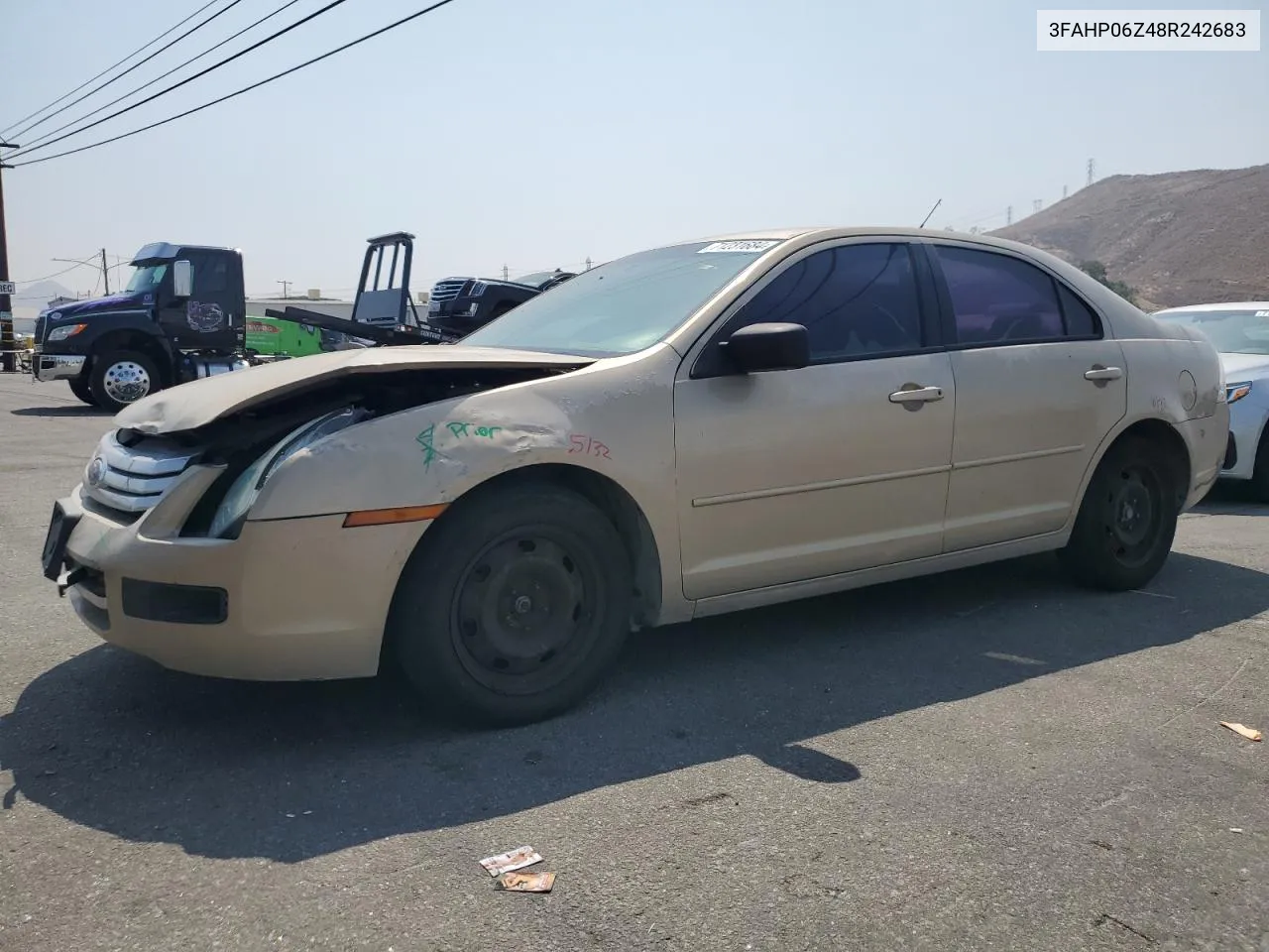 2008 Ford Fusion S VIN: 3FAHP06Z48R242683 Lot: 71231684