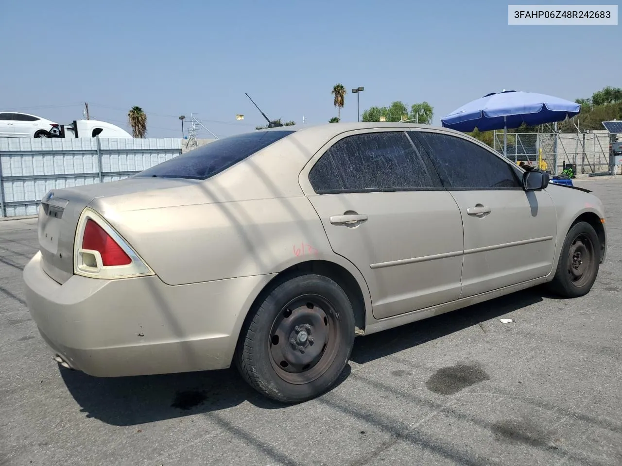 2008 Ford Fusion S VIN: 3FAHP06Z48R242683 Lot: 71231684