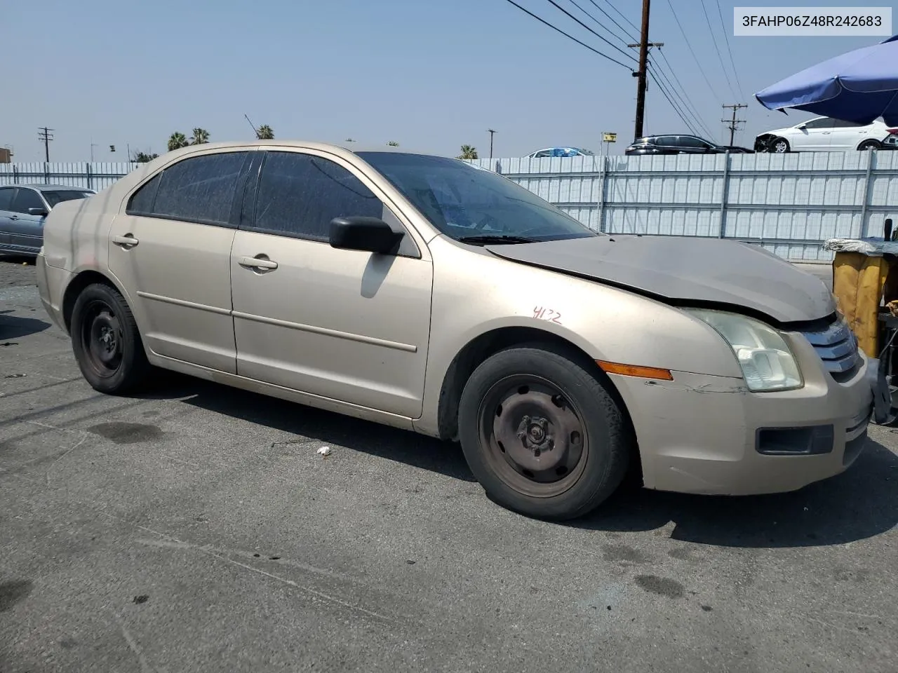 2008 Ford Fusion S VIN: 3FAHP06Z48R242683 Lot: 71231684