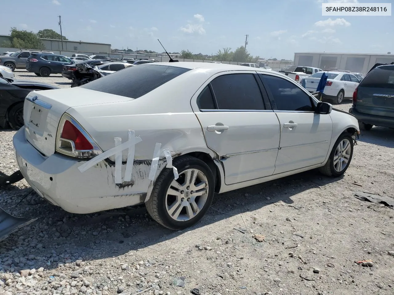 2008 Ford Fusion Sel VIN: 3FAHP08Z38R248116 Lot: 72148744