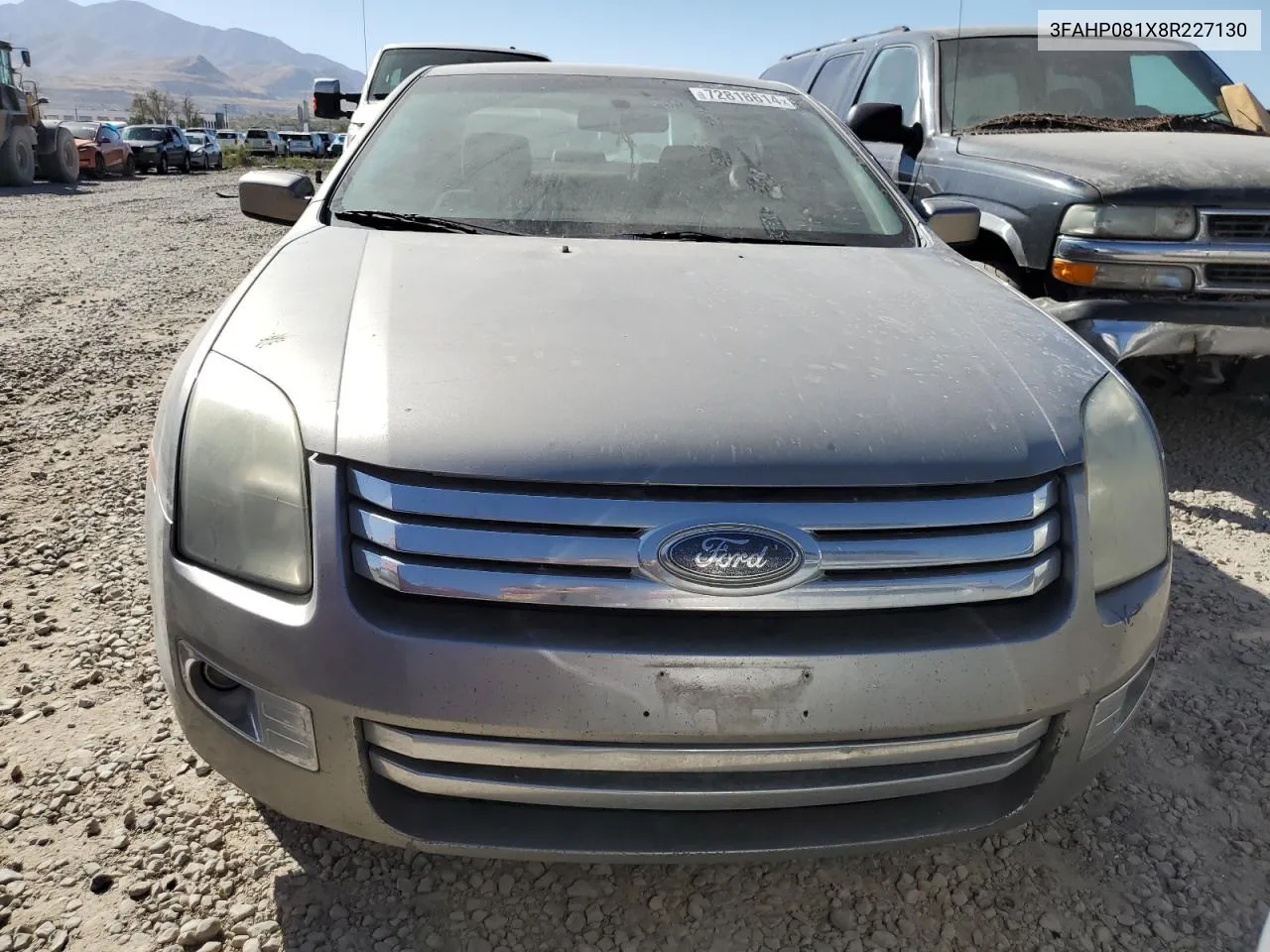 2008 Ford Fusion Sel VIN: 3FAHP081X8R227130 Lot: 72818614