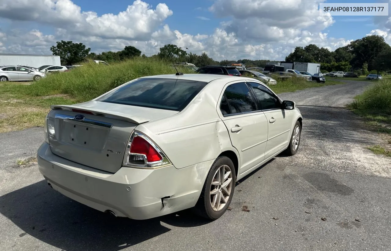 2008 Ford Fusion Sel VIN: 3FAHP08128R137177 Lot: 74574624