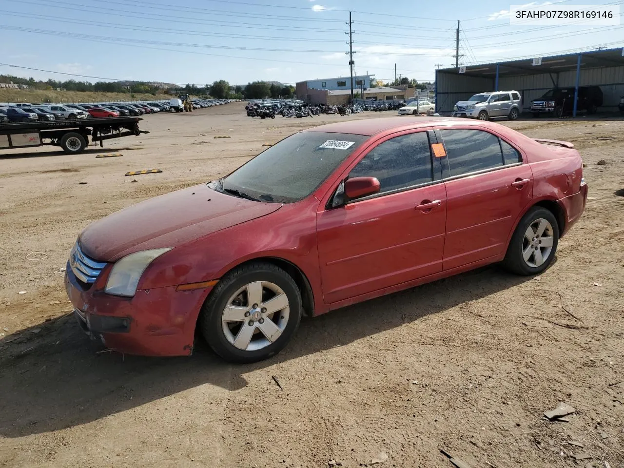 2008 Ford Fusion Se VIN: 3FAHP07Z98R169146 Lot: 75864604