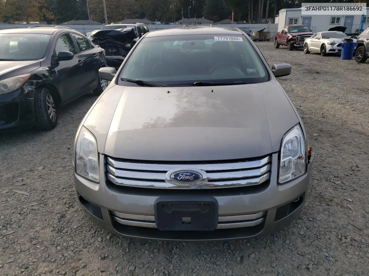 2008 Ford Fusion Se VIN: 3FAHP01178R186692 Lot: 77791094