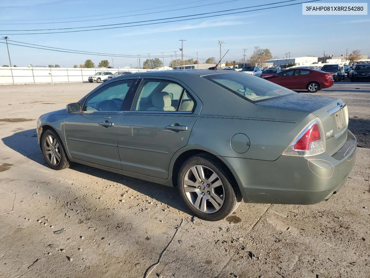 2008 Ford Fusion Sel VIN: 3FAHP081X8R254280 Lot: 77793484