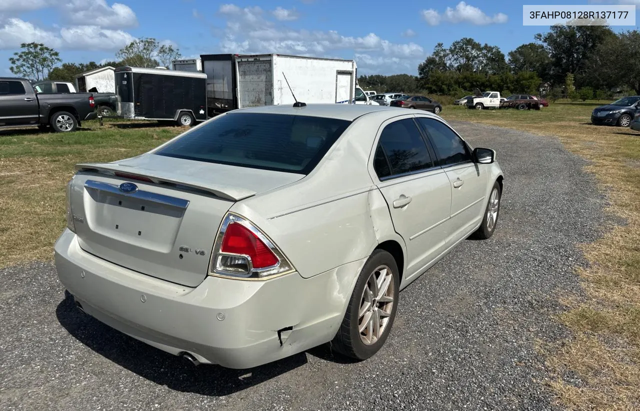 2008 Ford Fusion Sel VIN: 3FAHP08128R137177 Lot: 78903024