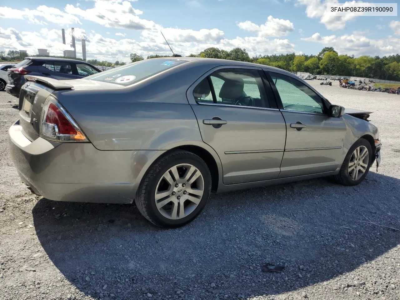 2009 Ford Fusion Sel VIN: 3FAHP08Z39R190090 Lot: 62551354