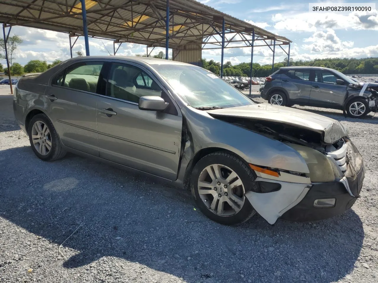 2009 Ford Fusion Sel VIN: 3FAHP08Z39R190090 Lot: 62551354