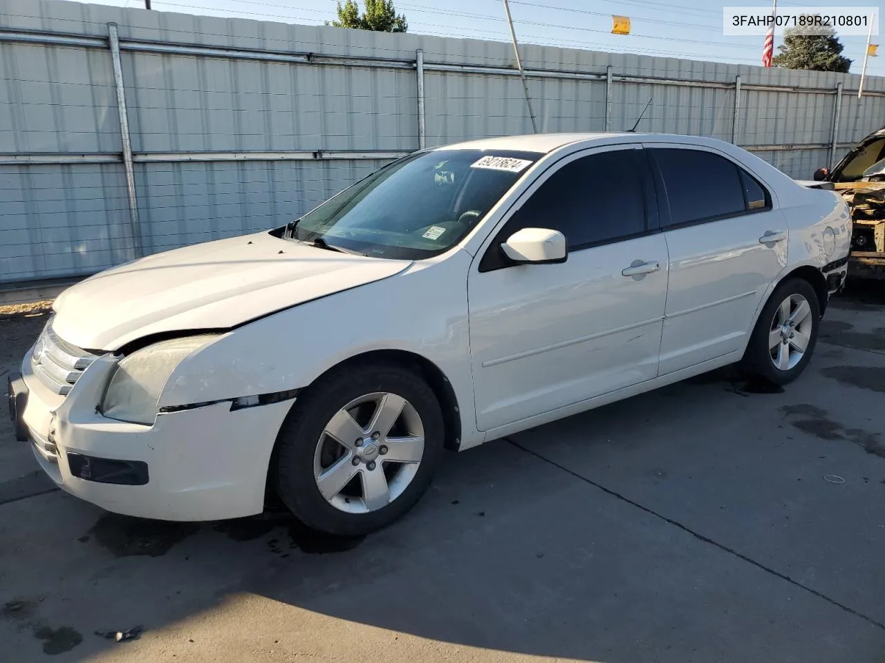 2009 Ford Fusion Se VIN: 3FAHP07189R210801 Lot: 69218624