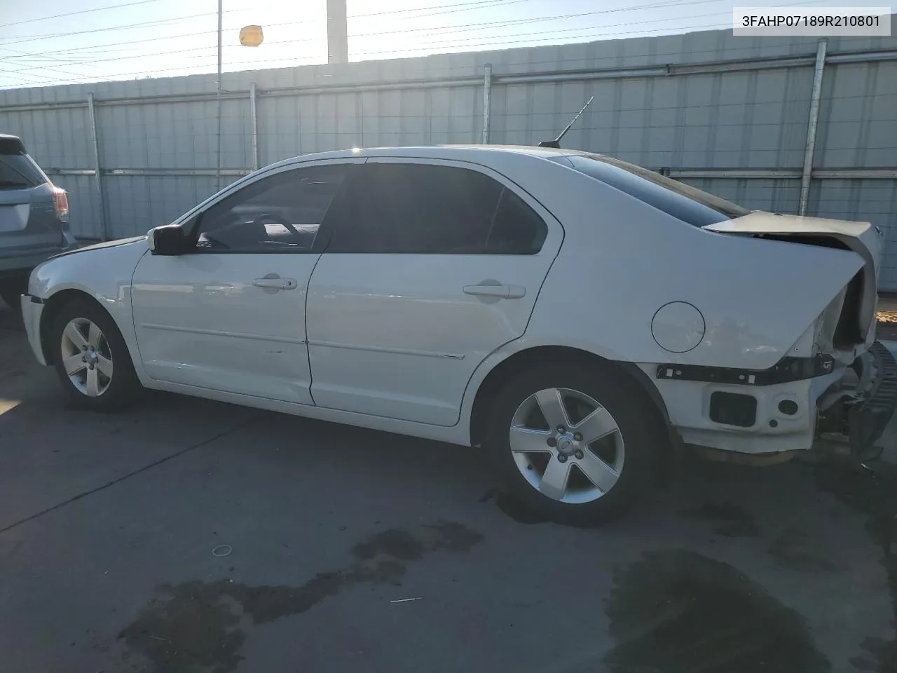 2009 Ford Fusion Se VIN: 3FAHP07189R210801 Lot: 69218624