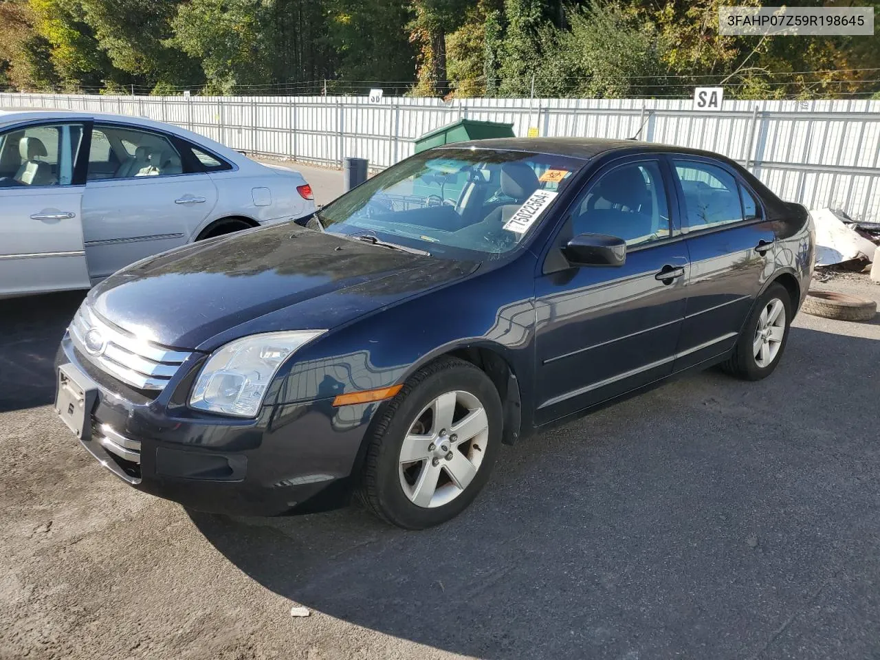 2009 Ford Fusion Se VIN: 3FAHP07Z59R198645 Lot: 75022564