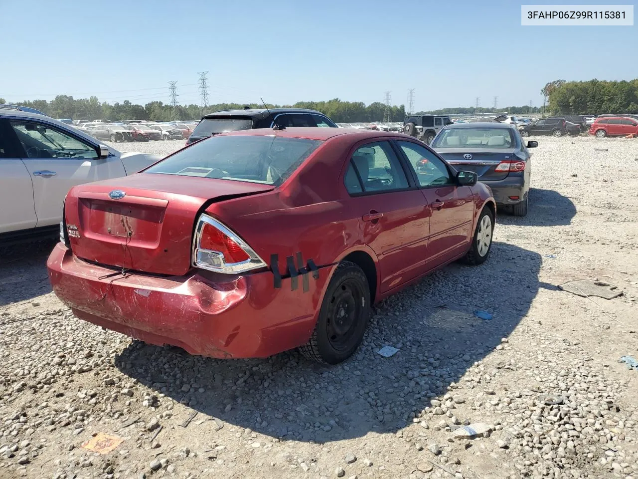 2009 Ford Fusion S VIN: 3FAHP06Z99R115381 Lot: 77658994