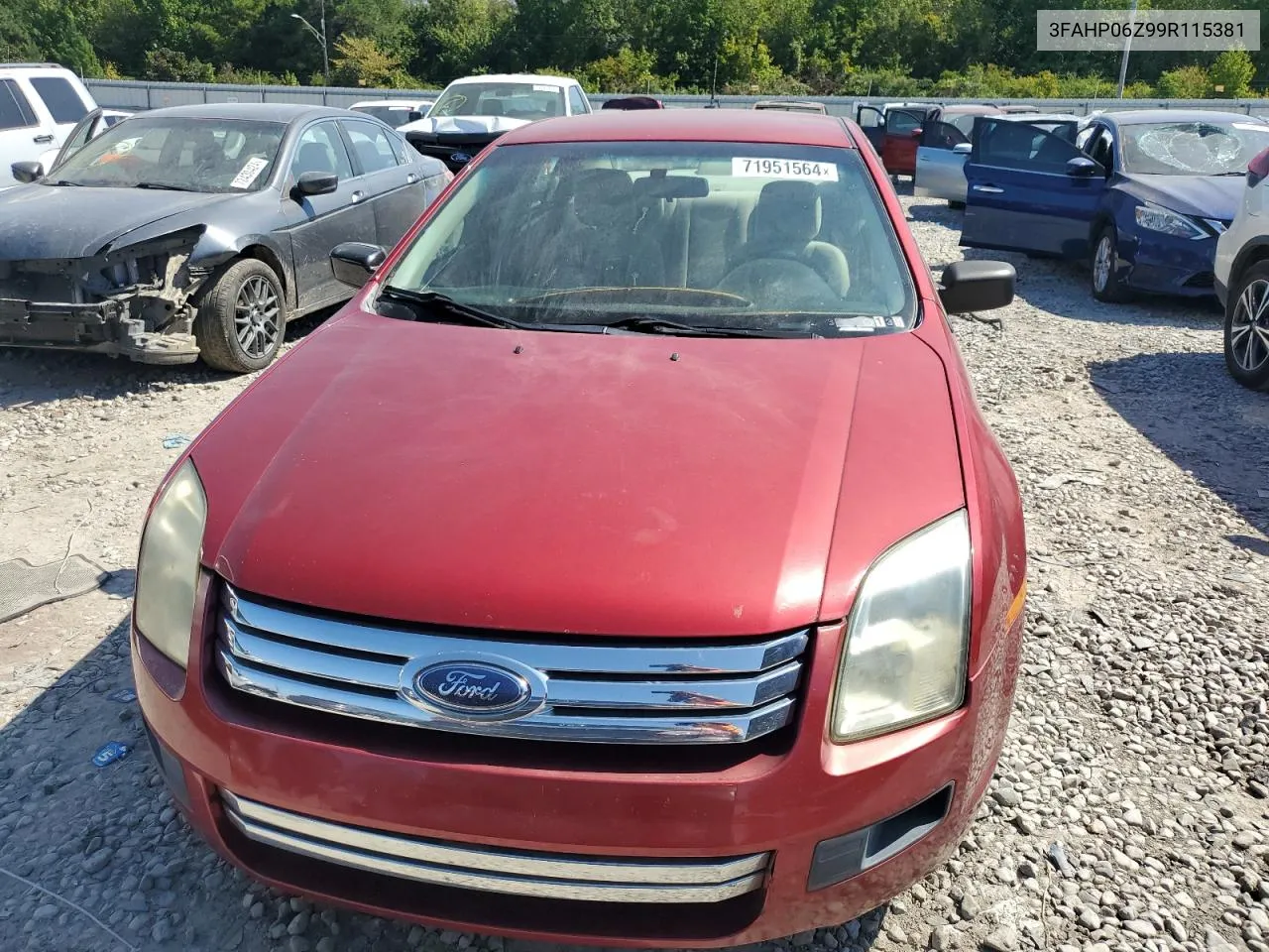 2009 Ford Fusion S VIN: 3FAHP06Z99R115381 Lot: 77658994