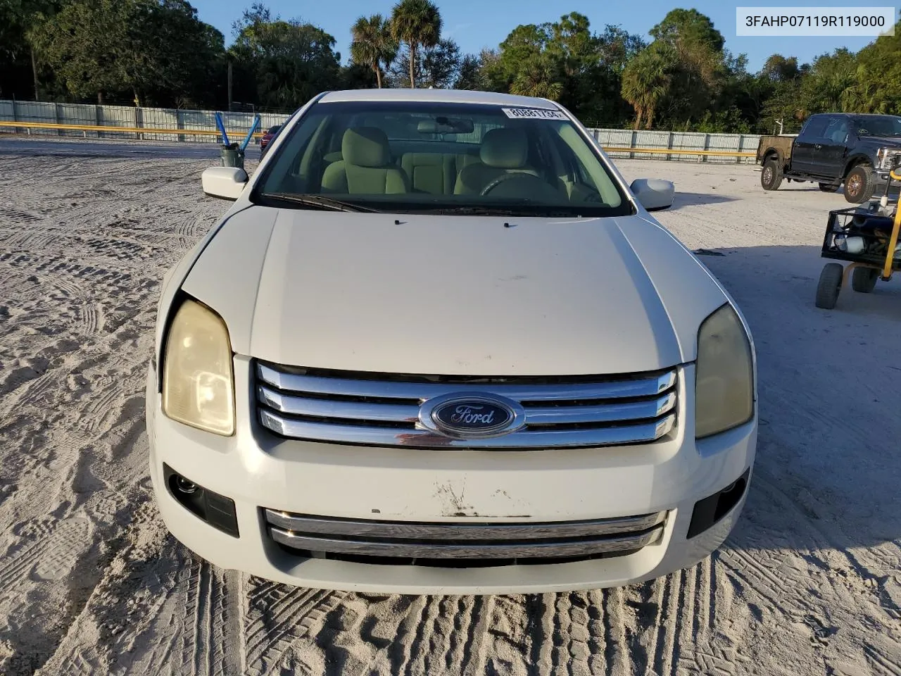 2009 Ford Fusion Se VIN: 3FAHP07119R119000 Lot: 80881734