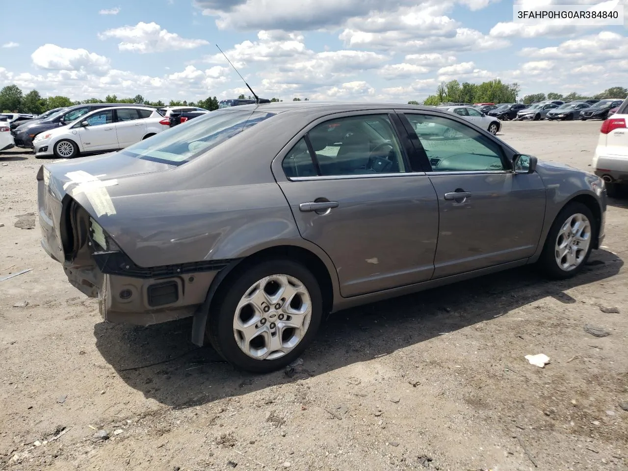 2010 Ford Fusion Se VIN: 3FAHP0HG0AR384840 Lot: 59614694