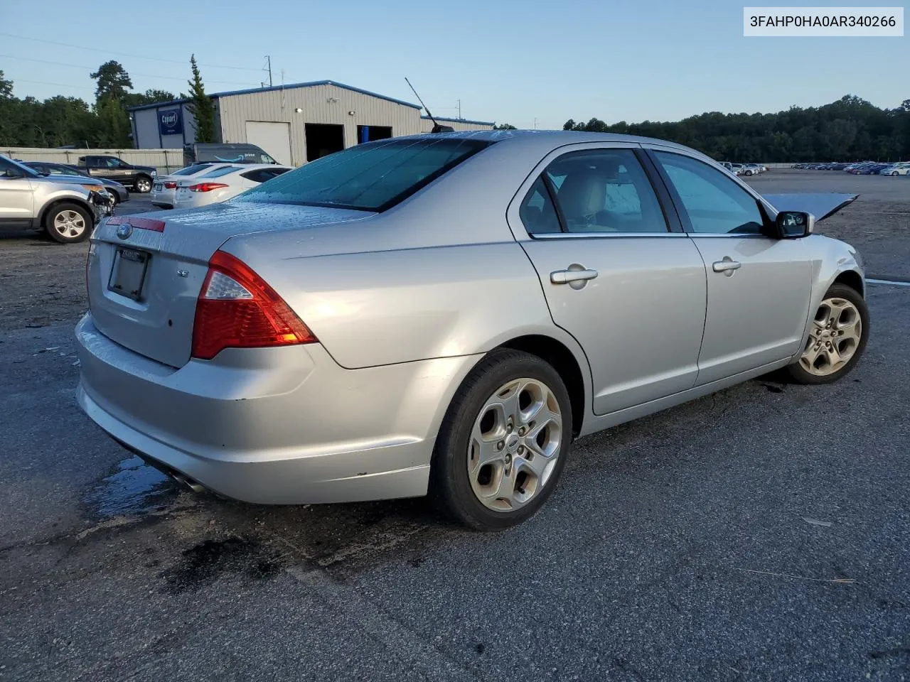 2010 Ford Fusion Se VIN: 3FAHP0HA0AR340266 Lot: 63284074